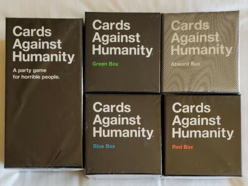 Cards Against Humanity Complete: Cah Base Game+absurd/blue/green/red Boxes *new*