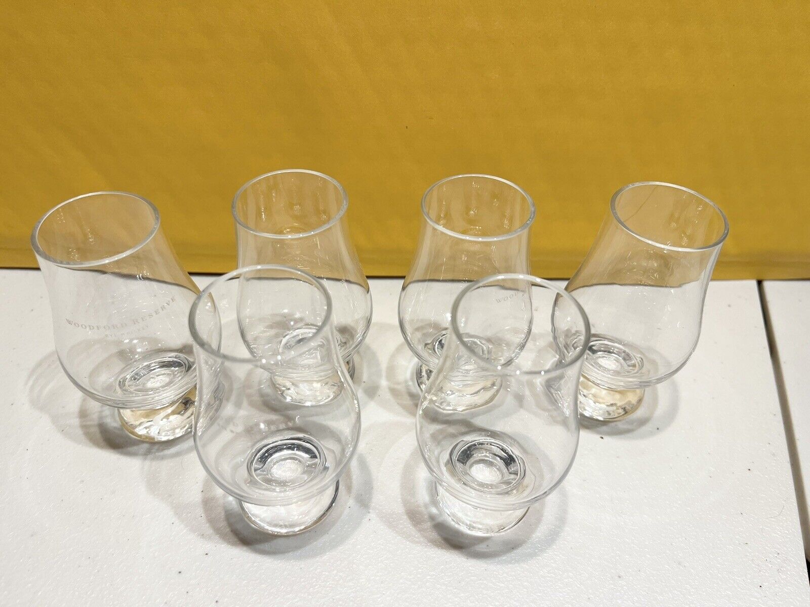 Woodford Reserve Whiskey Lot Of 6 Wee Glasses Shot Glasses Rye Mini Snifter New