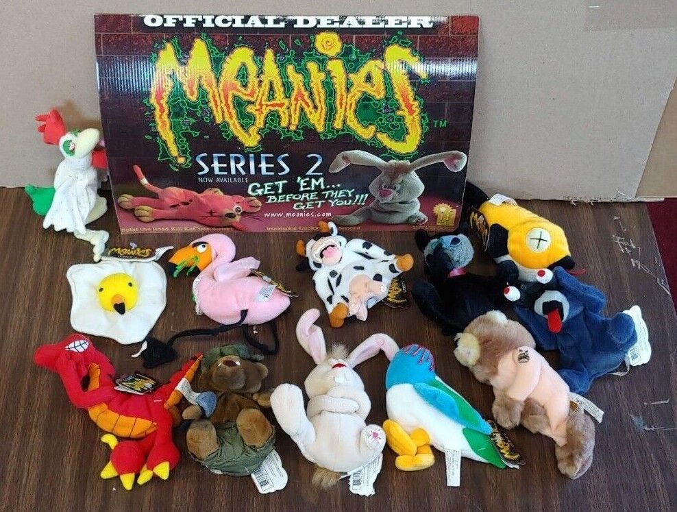 12 Meanies Stuffed Beanie Plush Animals Series 1 Set Collection Lot New Nwt Rare