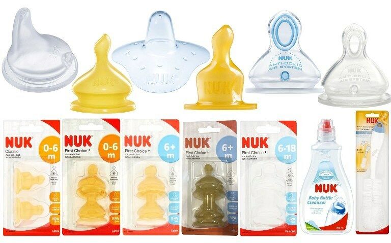Nuk Bottle Accessories (all Teats, Spout, Bottle, Teat Brush, Bottle Cleanser)