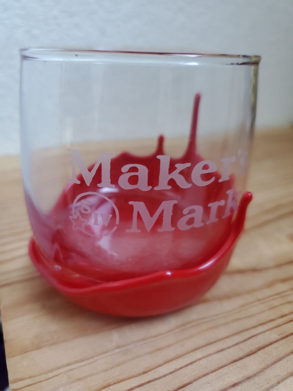 Maker‘s Mark Melted Red Wax Whisky Bourbon Glass New!