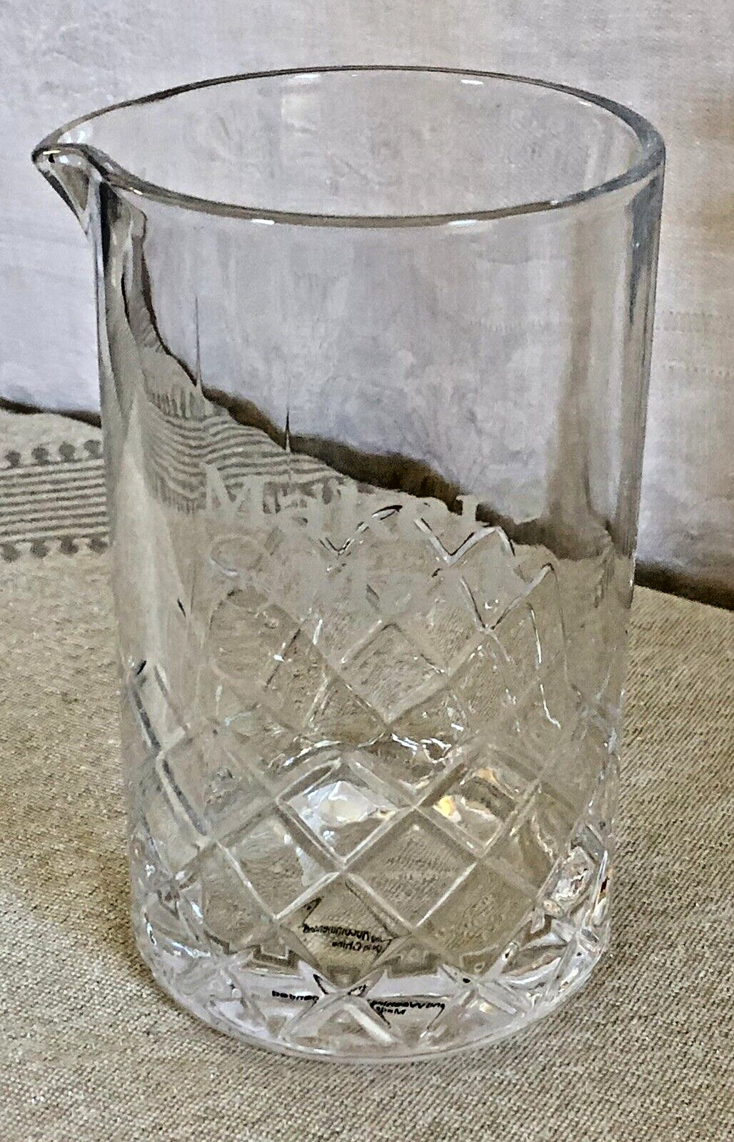 Maker's Mark Bourbon 5.25" Glass Mixing Pitcher W/ Pour Spout- Embossed Pattern