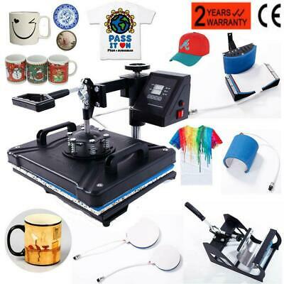 5 In 1 Digital Heat Press Machine Sublimation For T-shirt Mug Plate Hat Printer