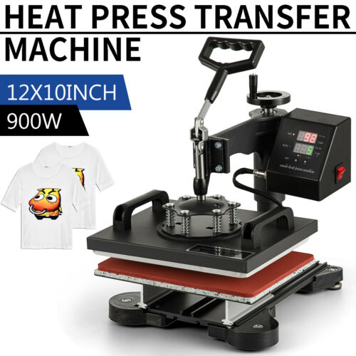 360 Degree T-shirt Heat Press Sublimation Transfer Machine 12" X 10" Swing Away