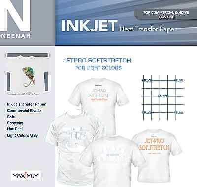 Neenah Jetpro Sofstretch Inkjet Heat Transfer Paper 8.5 X 11 (25 Sheets)